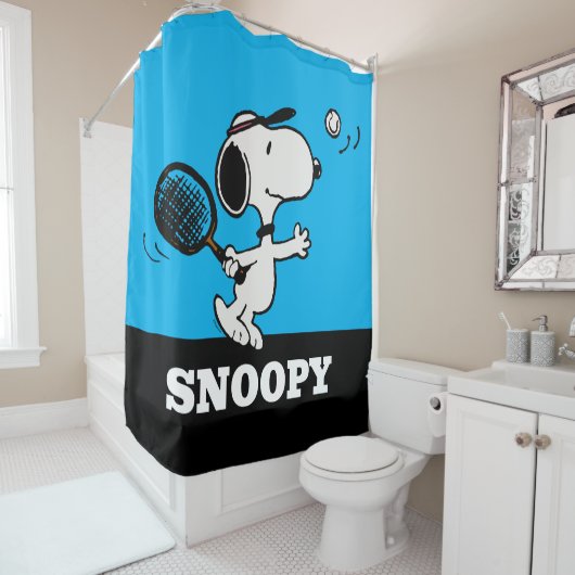 pinda's | Snoopy speelt tennis Douchegordijn (In situ)