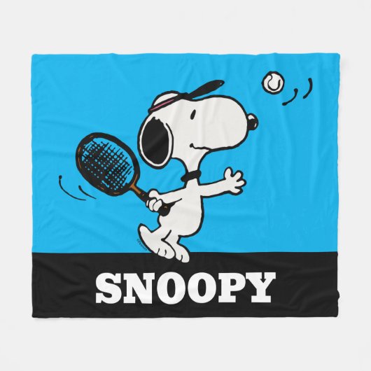 pinda's | Snoopy speelt tennis Fleece Deken (Voorkant (Horizontaal))