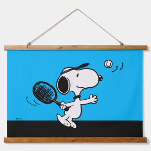 pinda's   Snoopy speelt tennis Hangend Wandkleed