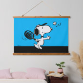 pinda's | Snoopy speelt tennis Hangend Wandkleed (Slaapkamer)