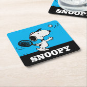 pinda's | Snoopy speelt tennis Kartonnen Onderzetters (Schuin)