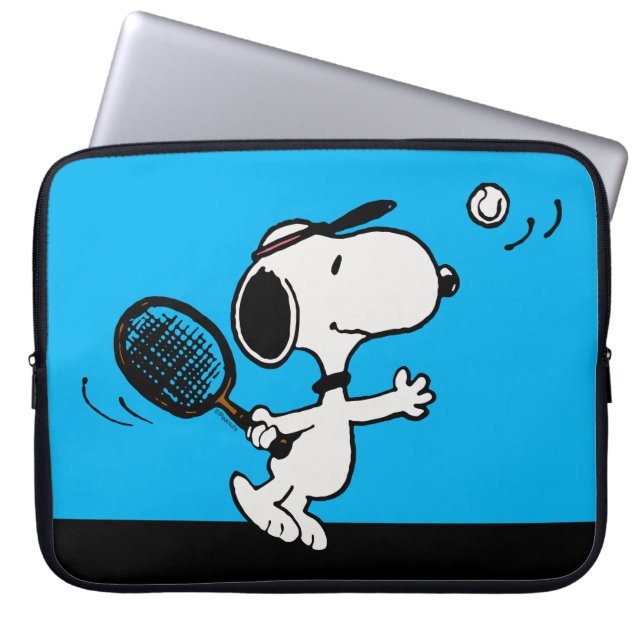 pinda's | Snoopy speelt tennis Laptop Sleeve (Voorkant)