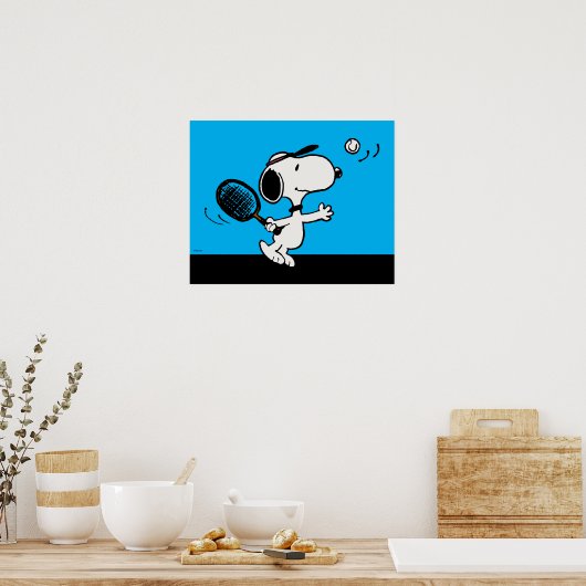 pinda's | Snoopy speelt tennis Poster (Keuken)