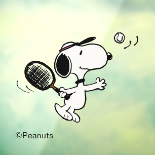 pinda's Snoopy speelt tennis Raamsticker