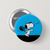 pinda's | Snoopy speelt tennis Ronde Button 5,7 Cm (Voorkant /achterkant)