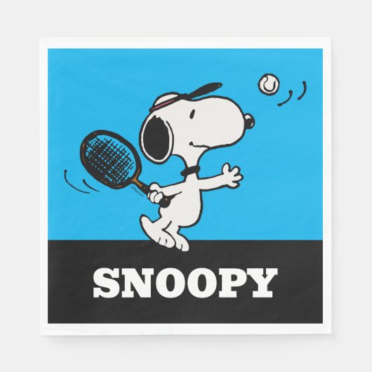 pinda's | Snoopy speelt tennis Servet (Voorkant)
