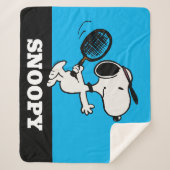 pinda's | Snoopy speelt tennis Sherpa Deken (Voorkant)