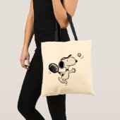 pinda's | Snoopy speelt tennis Tote Bag (Voorkant (product))