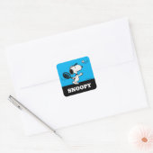 pinda's | Snoopy speelt tennis Vierkante Sticker (Envelop)