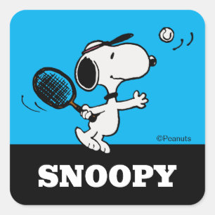 pinda's Snoopy speelt tennis Vierkante Sticker