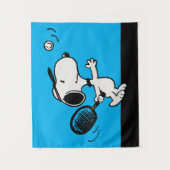 pinda's | Snoopy speelt tennis Wandkleed (Voorkant)