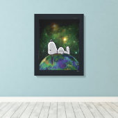 pinda's | Snoopy spp. Canvas Afdruk (Insitu (Houten vloer))