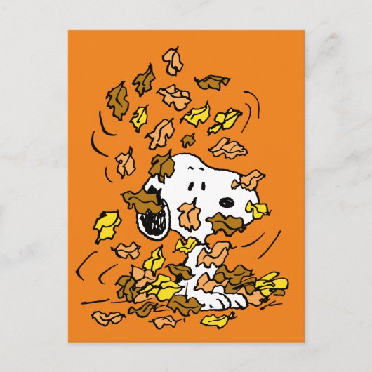 pinda's | Snoopy stapel bladeren Briefkaart (Voorkant)