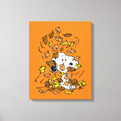 pinda's | Snoopy stapel bladeren Canvas Afdruk (Voorkant)