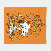 pinda's | Snoopy stapel bladeren Fleece Deken (Voorkant (Horizontaal))