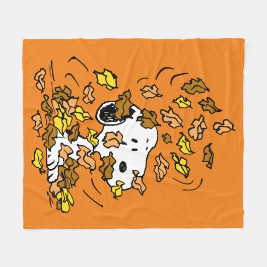 pinda's | Snoopy stapel bladeren Fleece Deken (Voorkant (Horizontaal))
