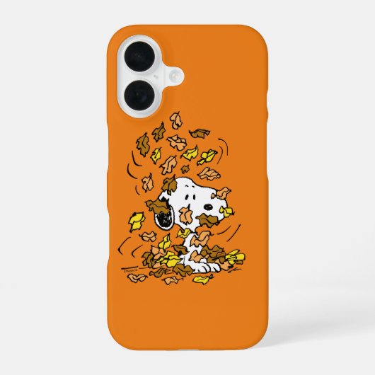 pinda's | Snoopy stapel bladeren iPhone 16 Hoesje (Achterkant)