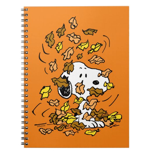 pinda's | Snoopy stapel bladeren Notitieboek (Voorkant)