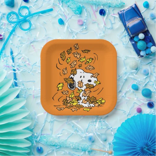 pinda's | Snoopy stapel bladeren Papieren Bordje (Feest)