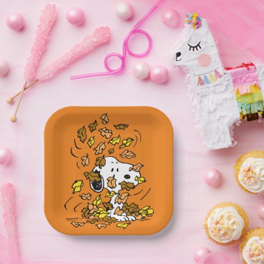 pinda's | Snoopy stapel bladeren Papieren Bordje (Feest)