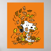 pinda's | Snoopy stapel bladeren Poster (Voorkant)