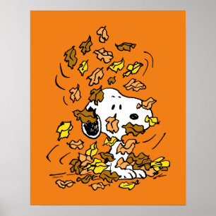 pinda's   Snoopy stapel bladeren Poster