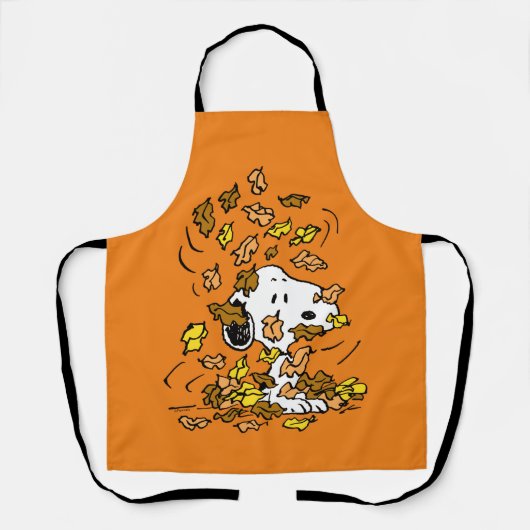 pinda's | Snoopy stapel bladeren Schort (Voorkant)