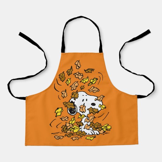 pinda's | Snoopy stapel bladeren Schort (Voorkant)