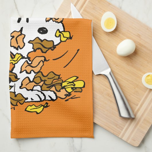 pinda's | Snoopy stapel bladeren Theedoek (Quarter Fold)