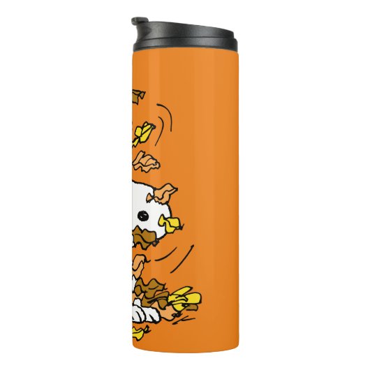 pinda's | Snoopy stapel bladeren Thermosbeker (Geroteerd rechts)