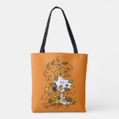 pinda's | Snoopy stapel bladeren Tote Bag (Achterkant)
