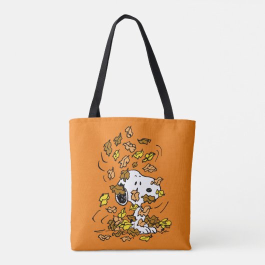 pinda's | Snoopy stapel bladeren Tote Bag (Achterkant)