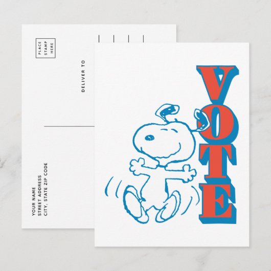 pinda's | Snoopy - Stemming Briefkaart (Voorkant / Achterkant)