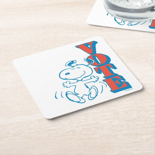 pinda's | Snoopy - Stemming Kartonnen Onderzetters (Schuin)