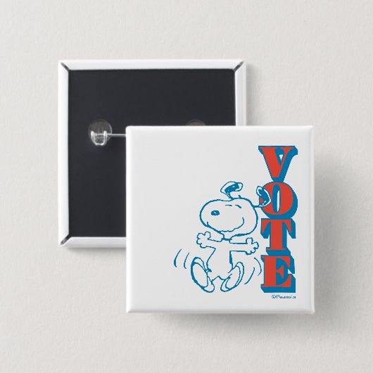 pinda's | Snoopy - Stemming Vierkante Button 5,1 Cm (Voorkant /achterkant)