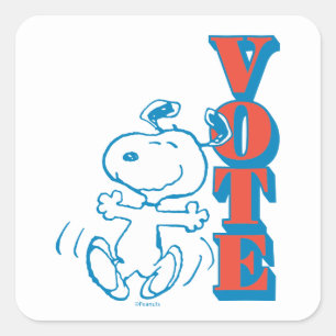 pinda's   Snoopy - Stemming Vierkante Sticker