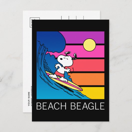 pinda's | Snoopy Surfing Briefkaart (Voorkant / Achterkant)