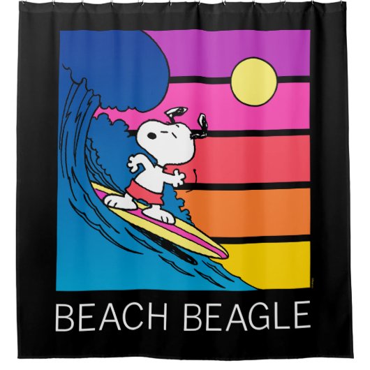 pinda's | Snoopy Surfing Douchegordijn (Voorkant)