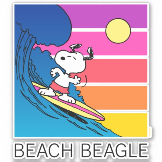 pinda's | Snoopy Surfing Sticker (Voorkant)
