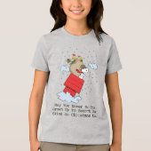 pinda's | Snoopy the Red Baron met kerstmis Tri-Blend Shirt (Voorkant)