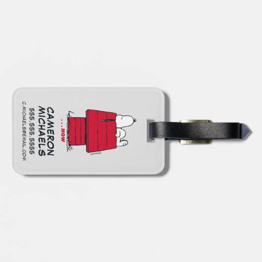 PINDA'S | Snoopy toen & nu Bagagelabel (Achterkant horizontaal)