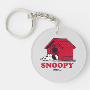 PINDA'S   Snoopy toen & nu Sleutelhanger
