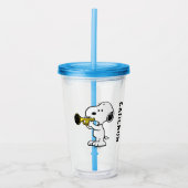 pinda's | Snoopy trompetspeler Acryl Drinkbeker (Voorkant)