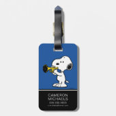 pinda's | Snoopy trompetspeler Bagagelabel (Achterkant verticaal)