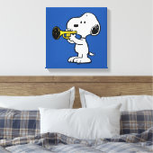 pinda's | Snoopy trompetspeler Canvas Afdruk (Insitu (Slaapkamer))