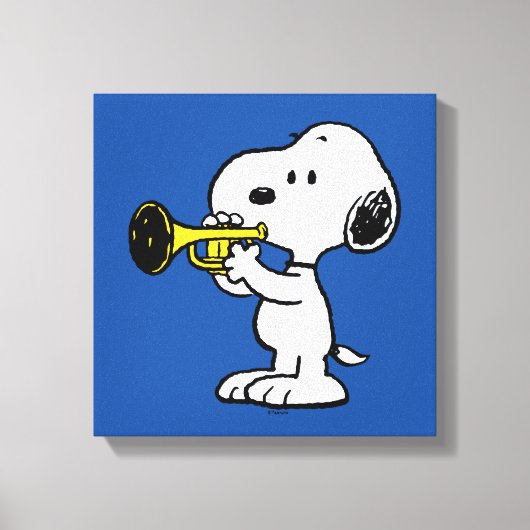 pinda's | Snoopy trompetspeler Canvas Afdruk (Voorkant)