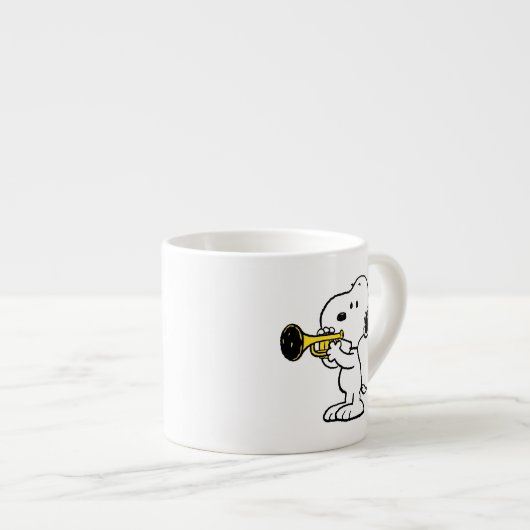 pinda's | Snoopy trompetspeler Espresso Kop (Voorkant rechts)