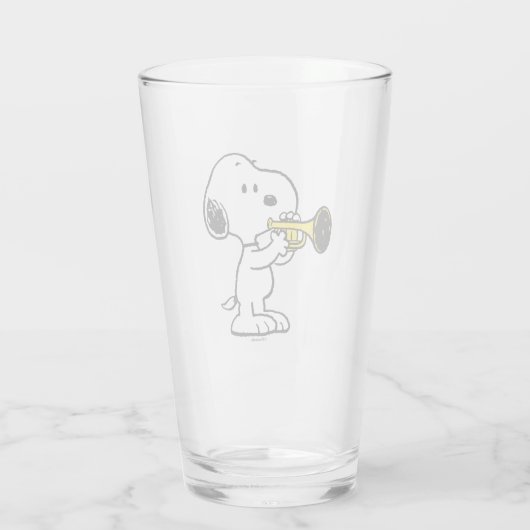 pinda's | Snoopy trompetspeler Glas (Achterkant)