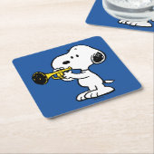 pinda's | Snoopy trompetspeler Kartonnen Onderzetters (Schuin)