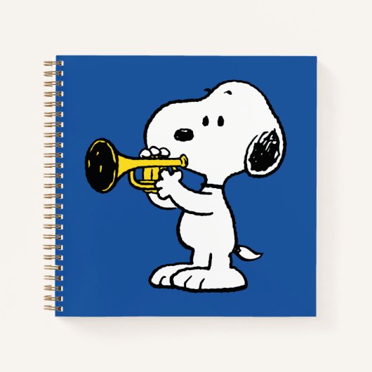 pinda's | Snoopy trompetspeler Notitieboek (Voorkant)